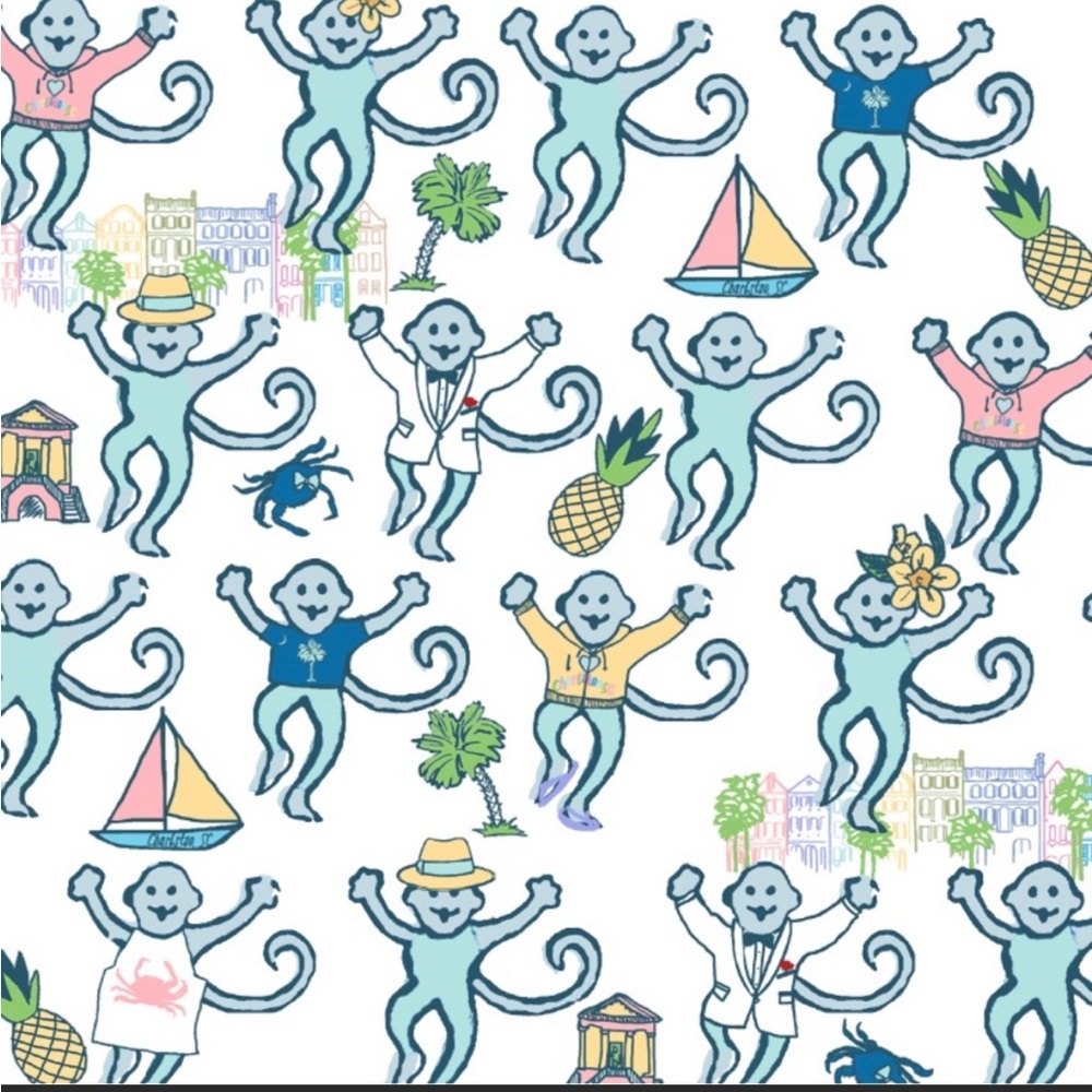 Roller Rabbit Charleston Monkeys Polo PJs XS